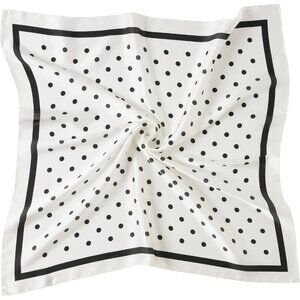 Women Beige Dot Headscarf Satin Bandana Pattern Polyester Breathable Scarves